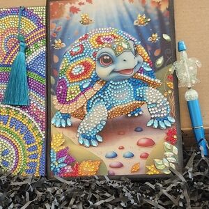 Colorful Turtle Art Set with Pen and Bookmark